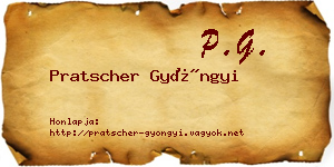 Pratscher Gyöngyi névjegykártya